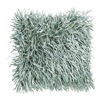 Cojín de sofá DAKIRA, verde menta, flecos largos, 45x45cm