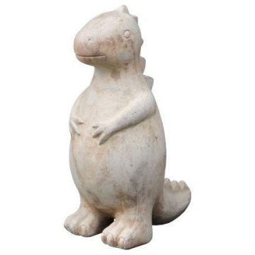 Figura de dinosaurio T-Rex AMORIA de terracota, hecha a mano, patinada, beige, 25x14x33cm Figura de dinosaurio T-Rex AMORIA de terracota, hecha a mano, patinada, beige, 25x14x33cm