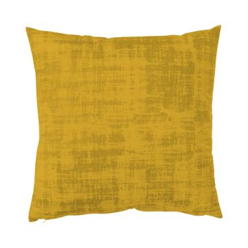 Cojín decorativo LORIKA, amarillo ocre, aspecto terciopelo, 50x50cm