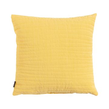 Cojín decorativo SILENA, amarillo claro, costuras decorativas, 45x45cm