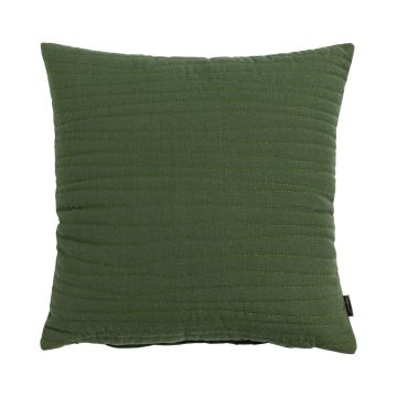 Cojín decorativo SILENA, verde musgo, costura irregular, 45 x 45 cm