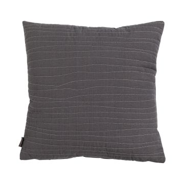 Cojín decorativo SILENA, gris oscuro, costura irregular, 45 x 45 cm Cojín decorativo SILENA, gris oscuro, costura irregular, 45 x 45 cm