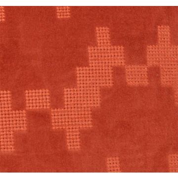 Cojín de terciopelo ANJALI, naranja, zigzag, 45x45cm