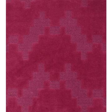 Cojín de terciopelo suave ANJALI, magenta, zigzag, 45x45cm