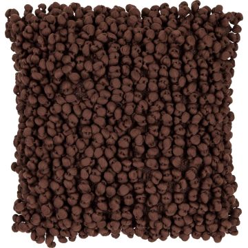 Cojín BOLKO, con pomos, marrón, 45x45cm