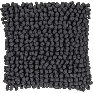 Cojín BOLKO, con pomos, gris oscuro, 45x45cm