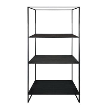 Estantería industrial de metal QUIANA, 3 estantes, negro, 100x100x200cm Estantería industrial de metal QUIANA, 3 estantes, negro, 100x100x200cm