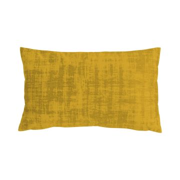 Cojín decorativo LORIKA, amarillo ocre, aspecto terciopelo, 50x30cm