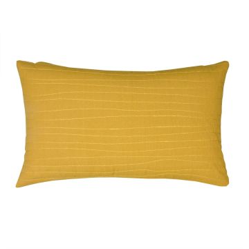 Cojín decorativo SILENA, amarillo miel, costuras decorativas, 50x30cm