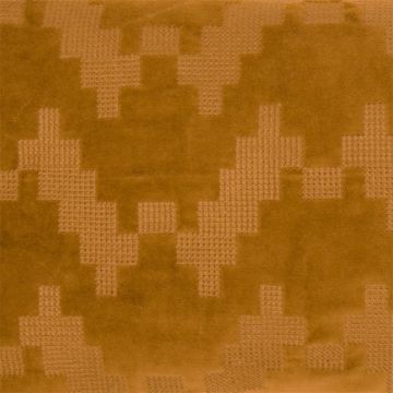 Cojín de terciopelo suave ANJALI, amarillo mostaza, estampado en zigzag, 50x30cm