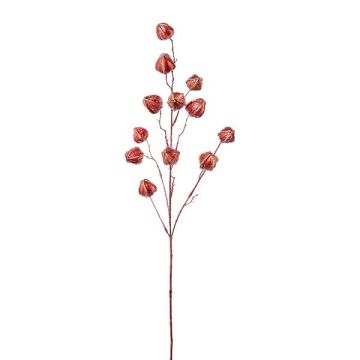 Rama sintética de physalis FRILTE con frutos, rojo metalizado, 90cm Rama sintética de physalis FRILTE con frutos, rojo metalizado, 90cm