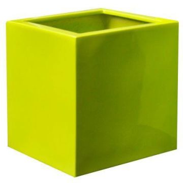 Macetero DILLY de Fiberstone, brillante, verde lima, 50x50x50cm Macetero DILLY de Fiberstone, brillante, verde lima, 50x50x50cm
