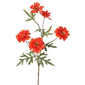 Rama decorativa de crisantemo PRUDENCE, Colección Eco, rojo-naranja, 75 cm, Ø 5-6,5 cm