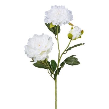 Rama artificial de peonía SLORMEK, blanca, 65 cm Rama artificial de peonía SLORMEK, blanca, 65 cm