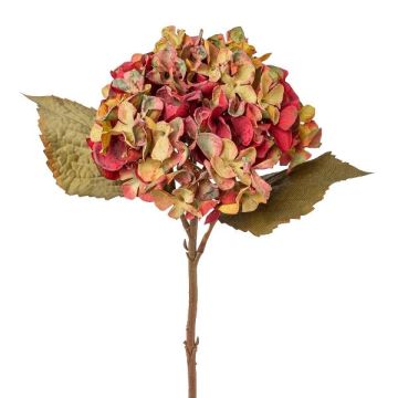 Flor decorativa de hortensia TESSENCE, verde y rojo, 45cm Flor decorativa de hortensia TESSENCE, verde y rojo, 45cm