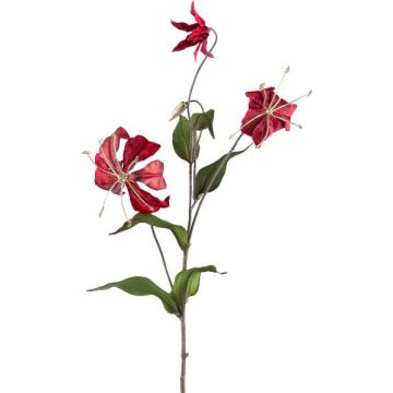 Rama artificial de gloriosa LISUPY, rojo rubí y dorado, 80 cm Rama artificial de gloriosa LISUPY, rojo rubí y dorado, 80 cm