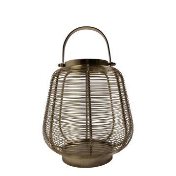 Farolillo de aluminio CONSTANTINE con asa, dorado, 20 cm, Ø 23 cm Farolillo de aluminio CONSTANTINE con asa, dorado, 20 cm, Ø 23 cm