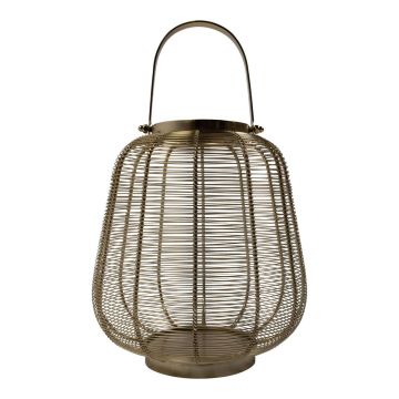 Farol de aluminio CONSTANTINE con asa, dorado, 30 cm, Ø 27 cm Farol de aluminio CONSTANTINE con asa, dorado, 30 cm, Ø 27 cm