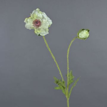 Flor artificial de amapola MESOP, blanco y verde, 65 cm, Ø 9 cm Flor artificial de amapola MESOP, blanco y verde, 65 cm, Ø 9 cm