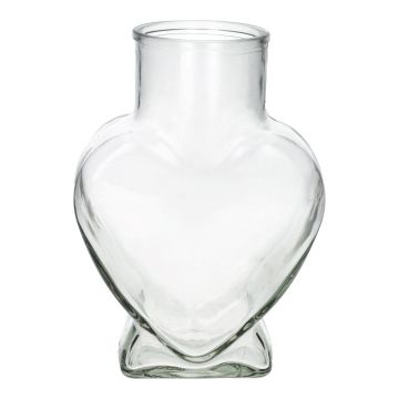 Jarrón decorativo de cristal FILIPA con forma de corazón, con base, transparente, 15,5x8x22cm Jarrón decorativo de cristal FILIPA con forma de corazón, con base, transparente, 15,5x8x22cm