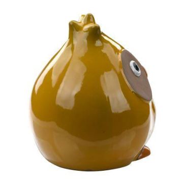 Figura de búho LETRY de cerámica, amarillo mostaza, 20x19x22cm Figura de búho LETRY de cerámica, amarillo mostaza, 20x19x22cm