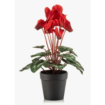 Ciclamen sintético VERIANA en maceta decorativa, rojo, 30cm