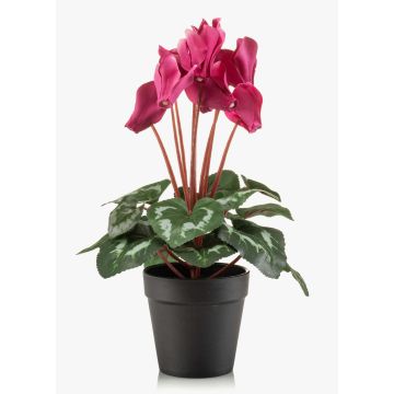 Ciclamen sintético VERIANA en maceta decorativa, fucsia, 30cm