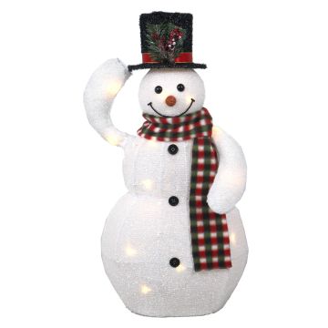 Figura decorativa de muñeco de nieve COLWOOD con función de movimiento, LED, blanco-rojo-negro, 30 cm Figura decorativa de muñeco de nieve COLWOOD con función de movimiento, LED, blanco-rojo-negro, 30 cm
