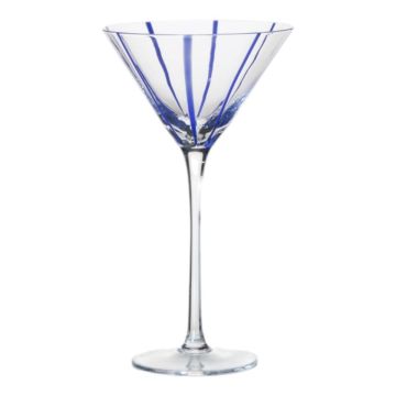 Copa de martini OCTAVIUS con rayas, azul-transparente, 21 cm, Ø 12 cm Copa de martini OCTAVIUS con rayas, azul-transparente, 21 cm, Ø 12 cm