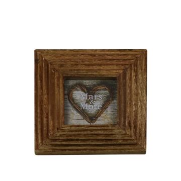 Marco de fotos SIGGE de madera de mango con ranuras, marrón, 19 x 19 x 2 cm Marco de fotos SIGGE de madera de mango con ranuras, marrón, 19 x 19 x 2 cm