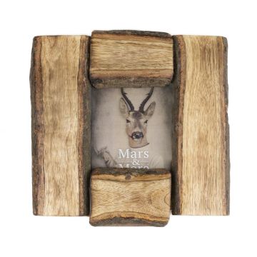 Marco de fotos de madera de mango HENDRIKJE, aspecto de tronco, marrón, 22 x 22 x 3,5 cm Marco de fotos de madera de mango HENDRIKJE, aspecto de tronco, marrón, 22 x 22 x 3,5 cm