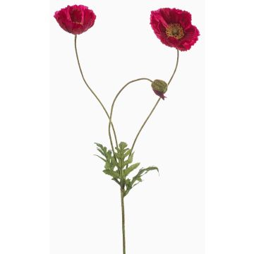 Rama artificial de amapola SCHUNRA, rosa chillón, 75 cm