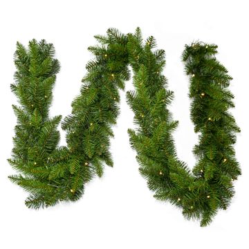 Guirnalda de abeto de plástico OXNARD, verde, con LED, 275 cm, Ø 25 cm Guirnalda de abeto de plástico OXNARD, verde, con LED, 275 cm, Ø 25 cm
