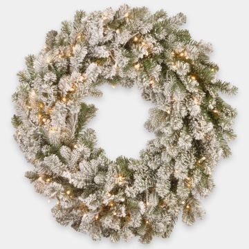 Corona de abeto de plástico LINZ, blanca, con nieve, LED, Ø 75 cm Corona de abeto de plástico LINZ, blanca, con nieve, LED, Ø 75 cm