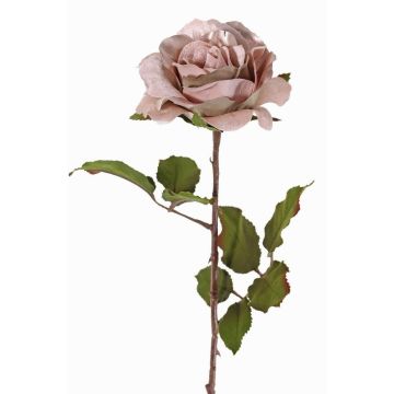 Rosa artificial de terciopelo SINDALA, lila claro, 60cm, Ø12cm