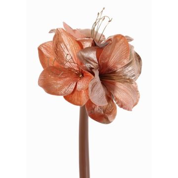 Flor decorativa de terciopelo Amaryllis KIRSTY, color rosado, 70cm, Ø13-15cm