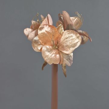 Flor decorativa de terciopelo «Amaryllis» KIRSTY, color rosado, 70 cm, Ø 13-15 cm