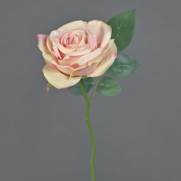 Rosa artificial NIKOLETA, rosa-crema, 30 cm, Ø 12 cm