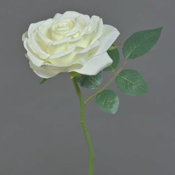 Rosa artificial NIKOLETA, blanca, 30 cm, Ø 12 cm