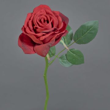 Rosa artificial NIKOLETA, roja, 30 cm, Ø 12 cm