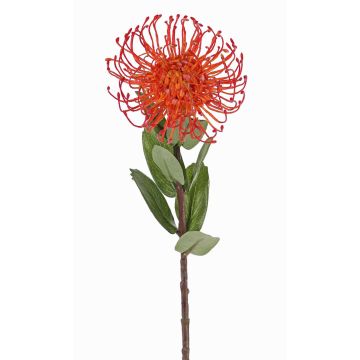 Alfiletero artificial Protea BAILY, naranja, 55 cm, Ø 10 cm