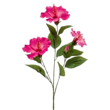 Rama artificial de hibisco AMADOU con flores, rosa, 80 cm