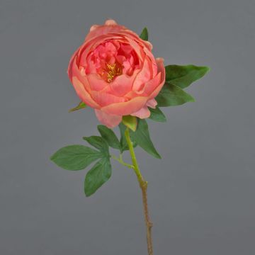 Flor artificial de peonía BARBRO, color coral, 65 cm, Ø 11 cm Flor artificial de peonía BARBRO, color coral, 65 cm, Ø 11 cm