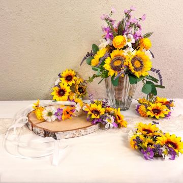 Joyful Bride - ramo de novia personalizado con coronas de velas y diadema - petición de la clienta Sheridan