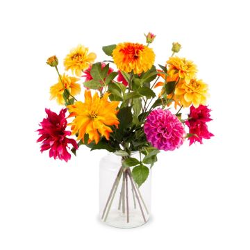 Ramo de flores decorativo de otoño ALINTA, naranja-rosa, 55cm, Ø45cm