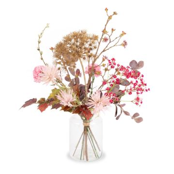 Ramo de flores decorativo de otoño PHILLIS, rosa-rosa-marrón, 65cm, Ø40cm Ramo de flores decorativo de otoño PHILLIS, rosa-rosa-marrón, 65cm, Ø40cm