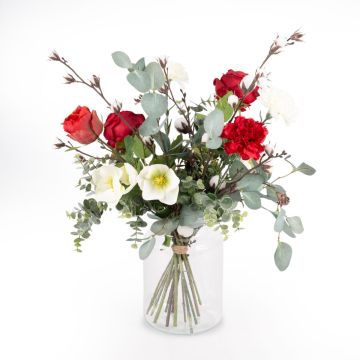 Ramo decorativo de invierno FUYUMI, rojo y blanco, 60cm, Ø40cm Ramo decorativo de invierno FUYUMI, rojo y blanco, 60cm, Ø40cm