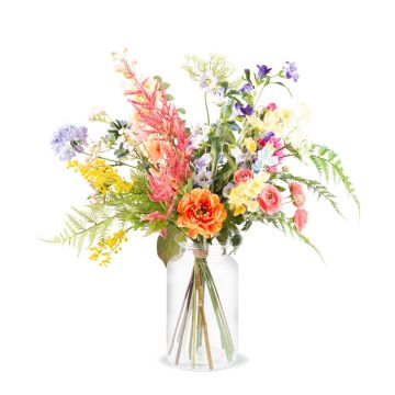 Ramo decorativo de primavera AVIV, rosa, lila y amarillo, 75cm, Ø55cm Ramo decorativo de primavera AVIV, rosa, lila y amarillo, 75cm, Ø55cm