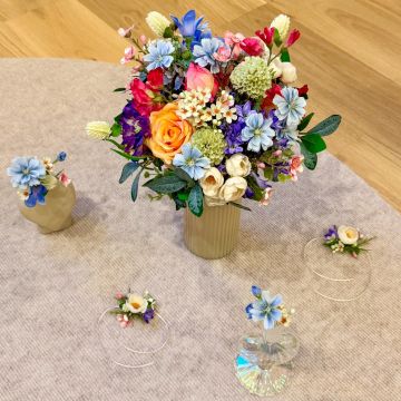 Tuscan Meadow: creación de ramo de novia con pulseras y ramilletes para el ojal - Pedido de Corinna