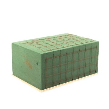 ®mosy Adorno funerario Ökodur Espuma floral VESDO con rejilla metálica, borde para agarrar, base de madera natural, verde, 23 x 15,5 x 11 cm ®mosy Adorno funerario Ökodur Espuma floral VESDO con rejilla metálica, borde para agarrar, base de madera natural, verde, 23 x 15,5 x 11 cm